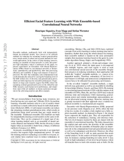 Efficient Facial Feature Learning with Wide Ensemble-based Convolutional
  Neural Networks