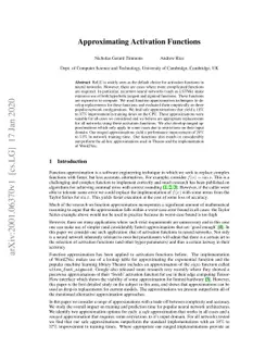 Approximating Activation Functions