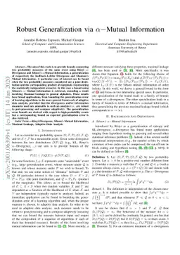 Robust Generalization via $α$-Mutual Information