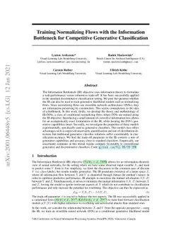 Training Normalizing Flows with the Information Bottleneck for
  Competitive Generative Classification