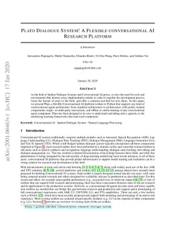 Plato Dialogue System: A Flexible Conversational AI Research Platform