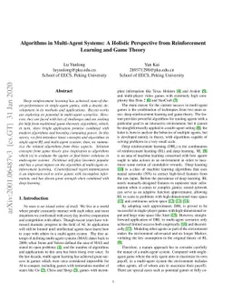 Algorithms in Multi-Agent Systems: A Holistic Perspective from
  Reinforcement Learning and Game Theory