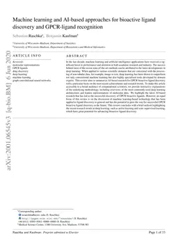 Machine learning and AI-based approaches for bioactive ligand discovery
  and GPCR-ligand recognition