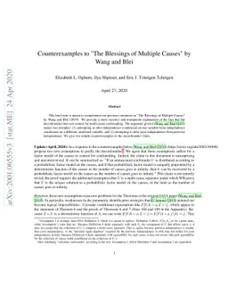 Counterexamples to "The Blessings of Multiple Causes" by Wang and Blei