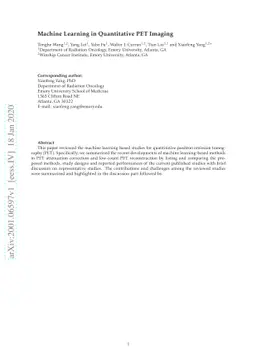 Machine Learning in Quantitative PET Imaging