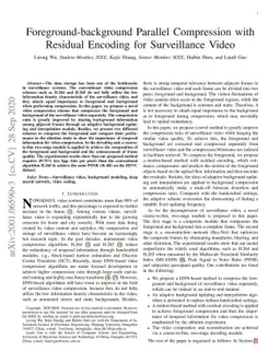 A Foreground-background Parallel Compression with Residual Encoding for
  Surveillance Video