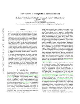 Fair Transfer of Multiple Style Attributes in Text