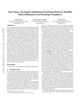 Your Noise, My Signal: Exploiting Switching Noise for Stealthy Data
  Exfiltration from Desktop Computers