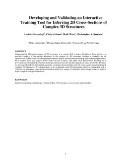 Developing and Validating an Interactive Training Tool for Inferring 2D
  Cross-Sections of Complex 3D Structures
