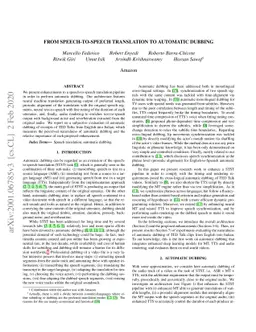 From Speech-to-Speech Translation to Automatic Dubbing