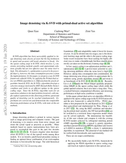 Image denoising via K-SVD with primal-dual active set algorithm