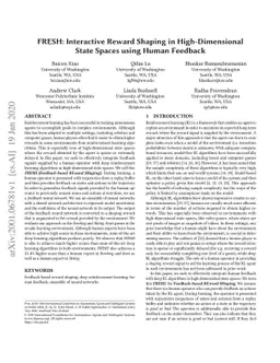 FRESH: Interactive Reward Shaping in High-Dimensional State Spaces using
  Human Feedback