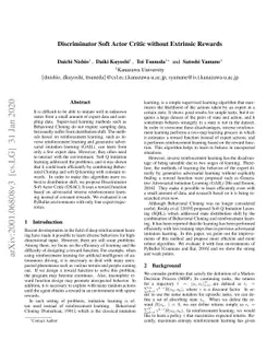 Discriminator Soft Actor Critic without Extrinsic Rewards