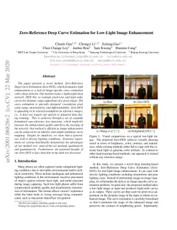 Zero-Reference Deep Curve Estimation for Low-Light Image Enhancement