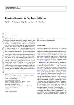 Exploiting Semantics for Face Image Deblurring