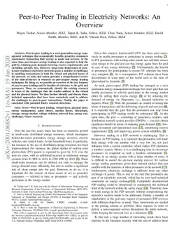 Peer-to-Peer Trading in Electricity Networks: An Overview