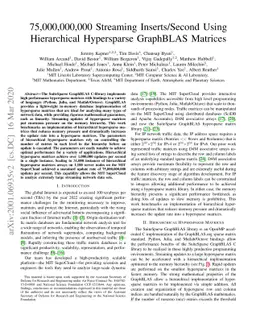 75,000,000,000 Streaming Inserts/Second Using Hierarchical Hypersparse
  GraphBLAS Matrices