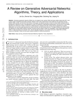 A Review on Generative Adversarial Networks: Algorithms, Theory, and
  Applications