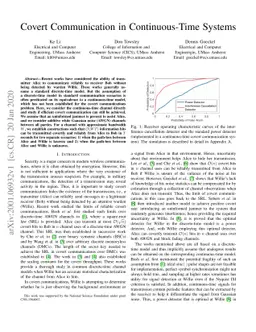 Covert Communication in Continuous-Time Systems