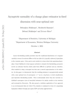 Asymptotic normality of a linear threshold estimator in fixed dimension
  with near-optimal rate