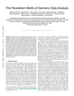 The Parallelism Motifs of Genomic Data Analysis
