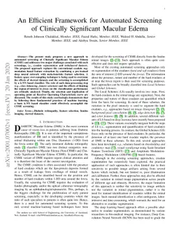 An Efficient Framework for Automated Screening of Clinically Significant
  Macular Edema