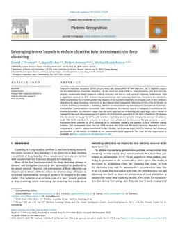 Leveraging tensor kernels to reduce objective function mismatch in deep
  clustering
