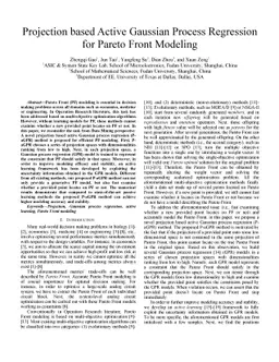 Projection based Active Gaussian Process Regression for Pareto Front
  Modeling