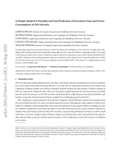 A Simple Model for Portable and Fast Prediction of Execution Time and
  Power Consumption of GPU Kernels