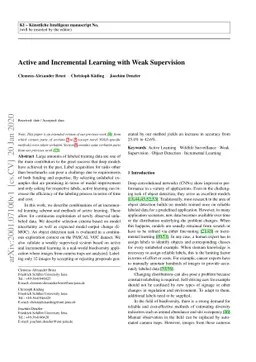 Active and Incremental Learning with Weak Supervision