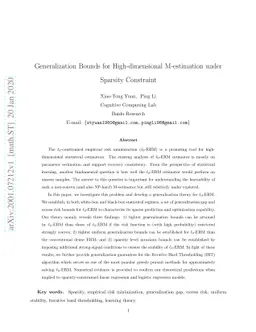 Generalization Bounds for High-dimensional M-estimation under Sparsity
  Constraint