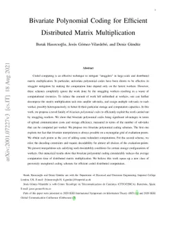 Bivariate Polynomial Coding for Efficient Distributed Matrix
  Multiplication