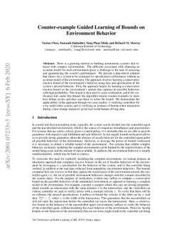 Counter-example Guided Learning of Bounds on Environment Behavior