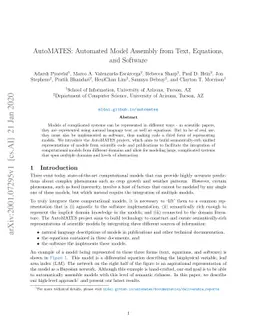 AutoMATES: Automated Model Assembly from Text, Equations, and Software