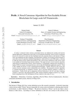 PoAh: A Novel Consensus Algorithm for Fast Scalable Private Blockchain
  for Large-scale IoT Frameworks