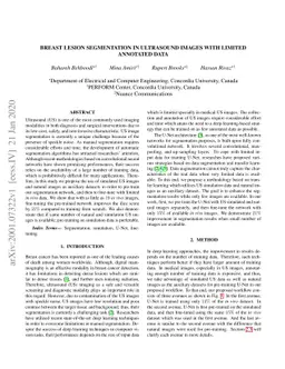 Breast lesion segmentation in ultrasound images with limited annotated
  data