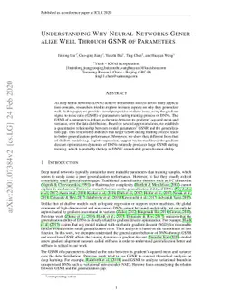 Understanding Why Neural Networks Generalize Well Through GSNR of
  Parameters
