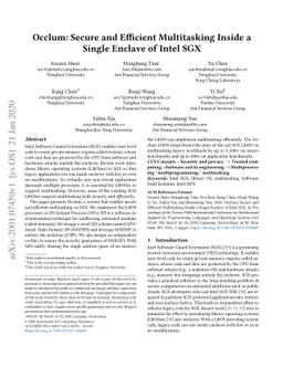 Occlum: Secure and Efficient Multitasking Inside a Single Enclave of
  Intel SGX