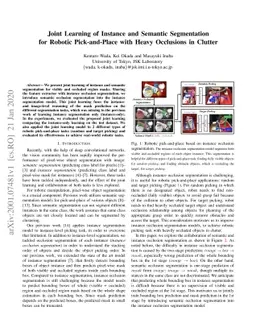 Joint Learning of Instance and Semantic Segmentation for Robotic
  Pick-and-Place with Heavy Occlusions in Clutter