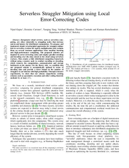 Serverless Straggler Mitigation using Local Error-Correcting Codes
