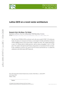 Lattice QCD on a novel vector architecture