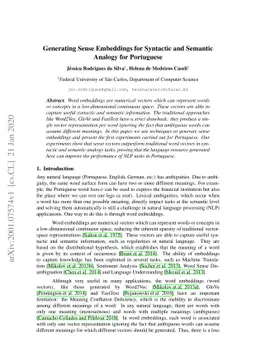 Generating Sense Embeddings for Syntactic and Semantic Analogy for
  Portuguese