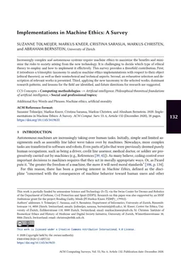 Implementations in Machine Ethics: A Survey