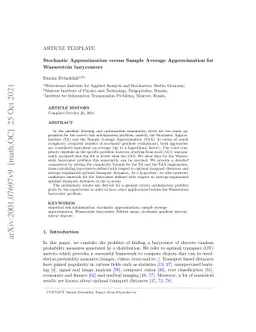 Stochastic Approximation versus Sample Average Approximation for
  population Wasserstein barycenters