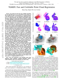 TEASER: Fast and Certifiable Point Cloud Registration