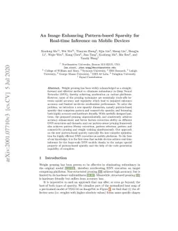 An Image Enhancing Pattern-based Sparsity for Real-time Inference on
  Mobile Devices