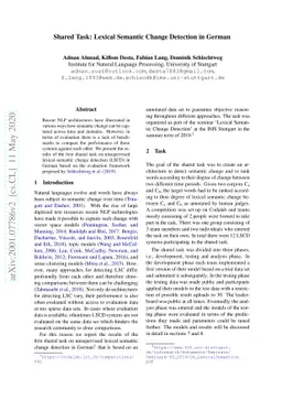 Shared task: Lexical semantic change detection in German (Student
  Project Report)