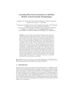 Learning Directed Locomotion in Modular Robots with Evolvable
  Morphologies