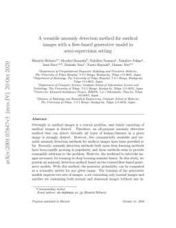 A versatile anomaly detection method for medical images with a
  flow-based generative model in semi-supervision setting