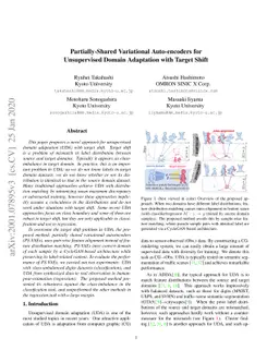 Partially-Shared Variational Auto-encoders for Unsupervised Domain
  Adaptation with Target Shift